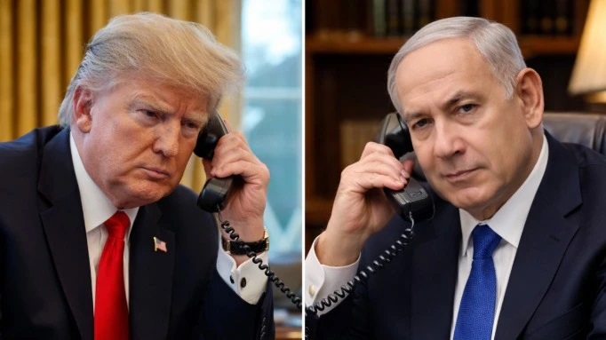 Wada hadalk Trump iyo Netanyahu.jpg